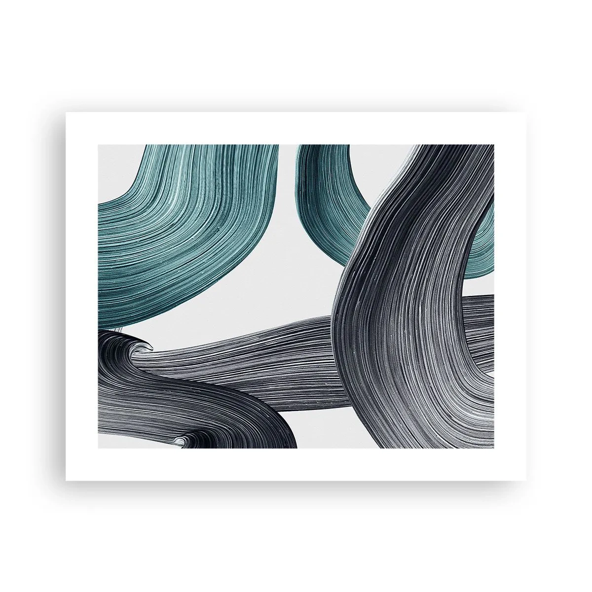 Plakat - Smaragdgrønne og sorte stier - 50x40 cm