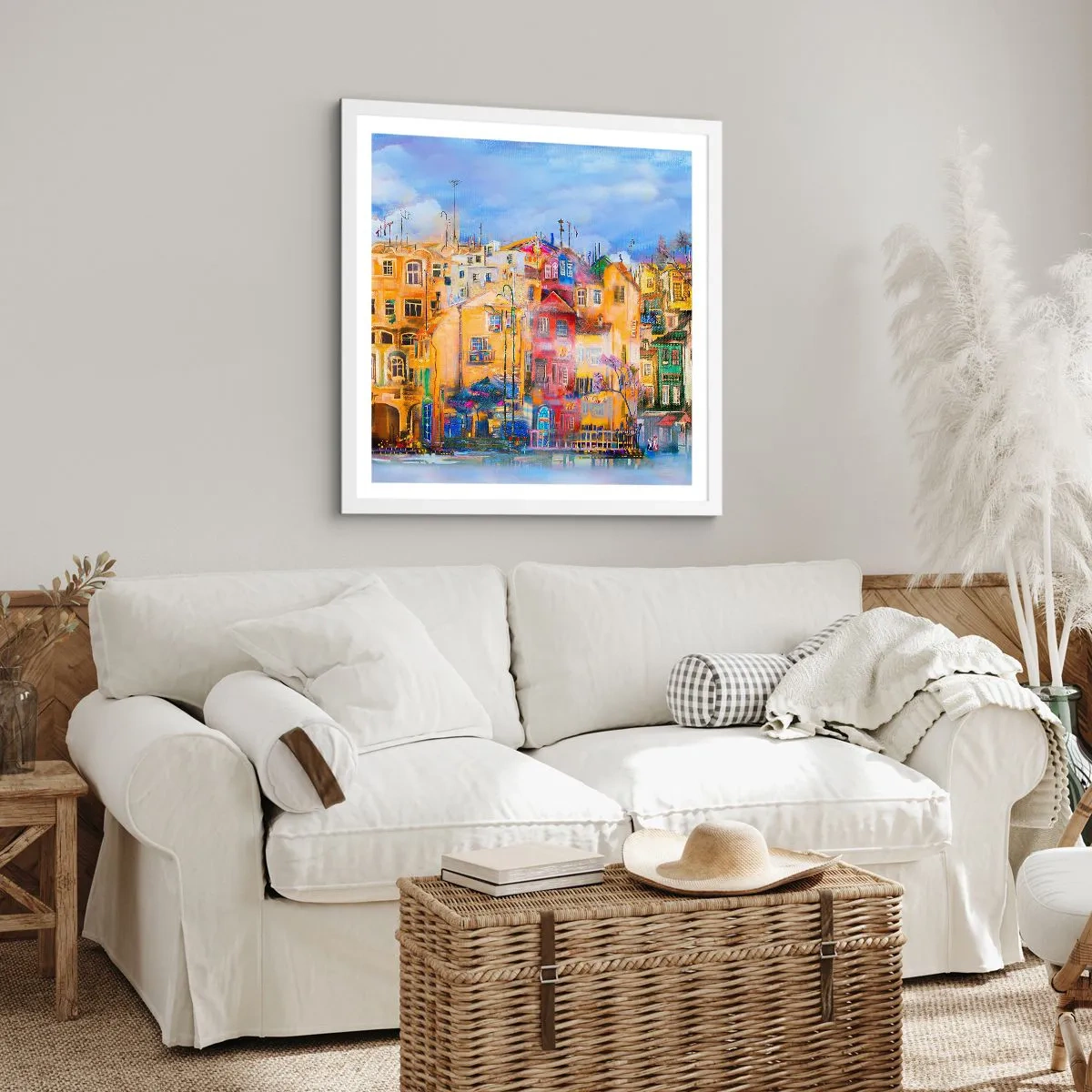 Plakat i hvid ramme - Vi er sammen - 60x60 cm