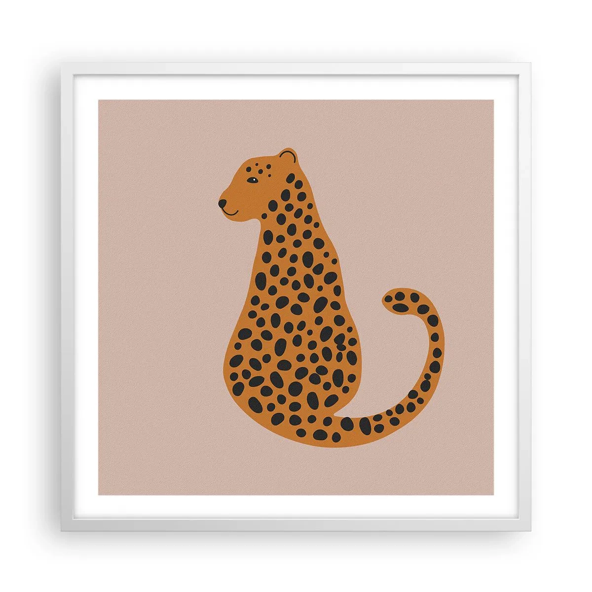 Plakat i hvid ramme - Leopardprint er et moderigtigt mønster - 60x60 cm