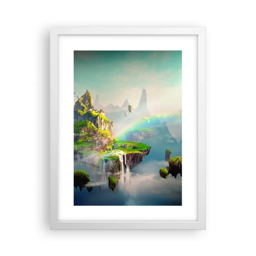 Plakat i hvid ramme - Midden - lykkelige øer - 30x40 cm