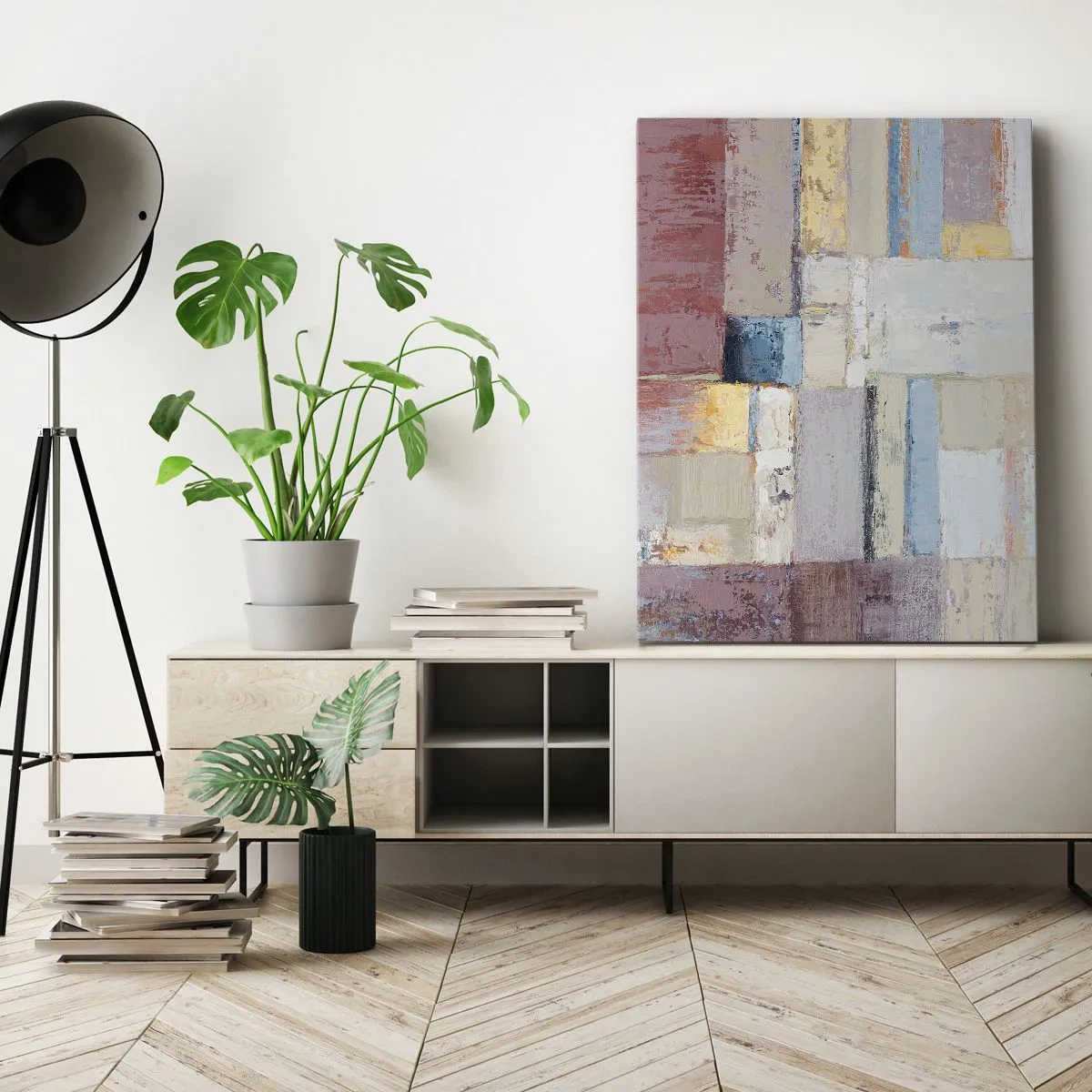 Lærredstryk - Billede på lærred - Geometriens ro - 50x70 cm