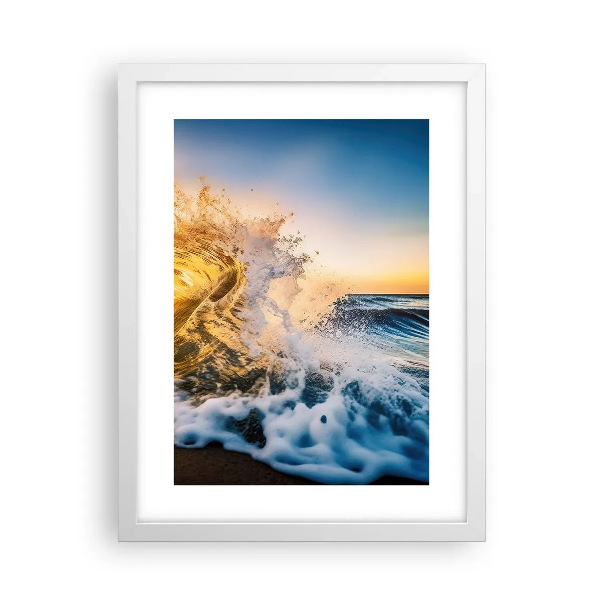 Plakat i hvid ramme - Leg på sandet - 30x40 cm