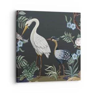 Lærredstryk - Billede på lærred - Fugleparade - 30x30 cm