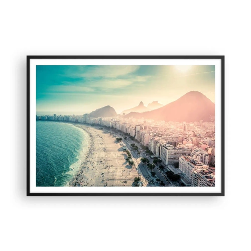 Plakat i sort ramme - Evig ferie i Rio - 100x70 cm