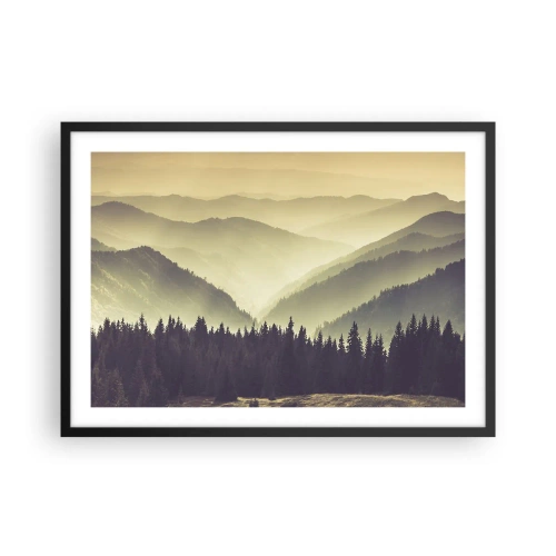 Plakat i sort ramme - Bag de syv bjerge... - 70x50 cm