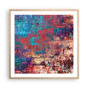 Plakat i ramme af lyst egetræ - Hukommelse og glemsel - 60x60 cm