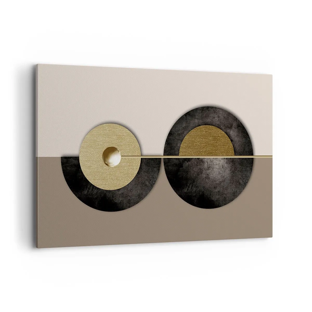 Lærredstryk - Billede på lærred - Variationer omkring en cirkel - 120x80 cm