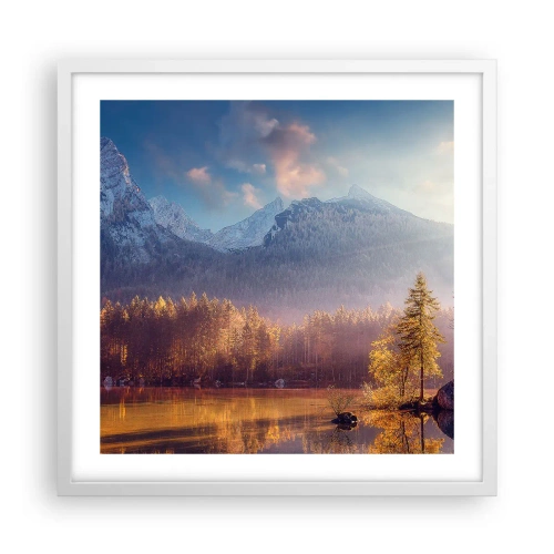 Plakat i hvid ramme - I bjerge og dale - 50x50 cm