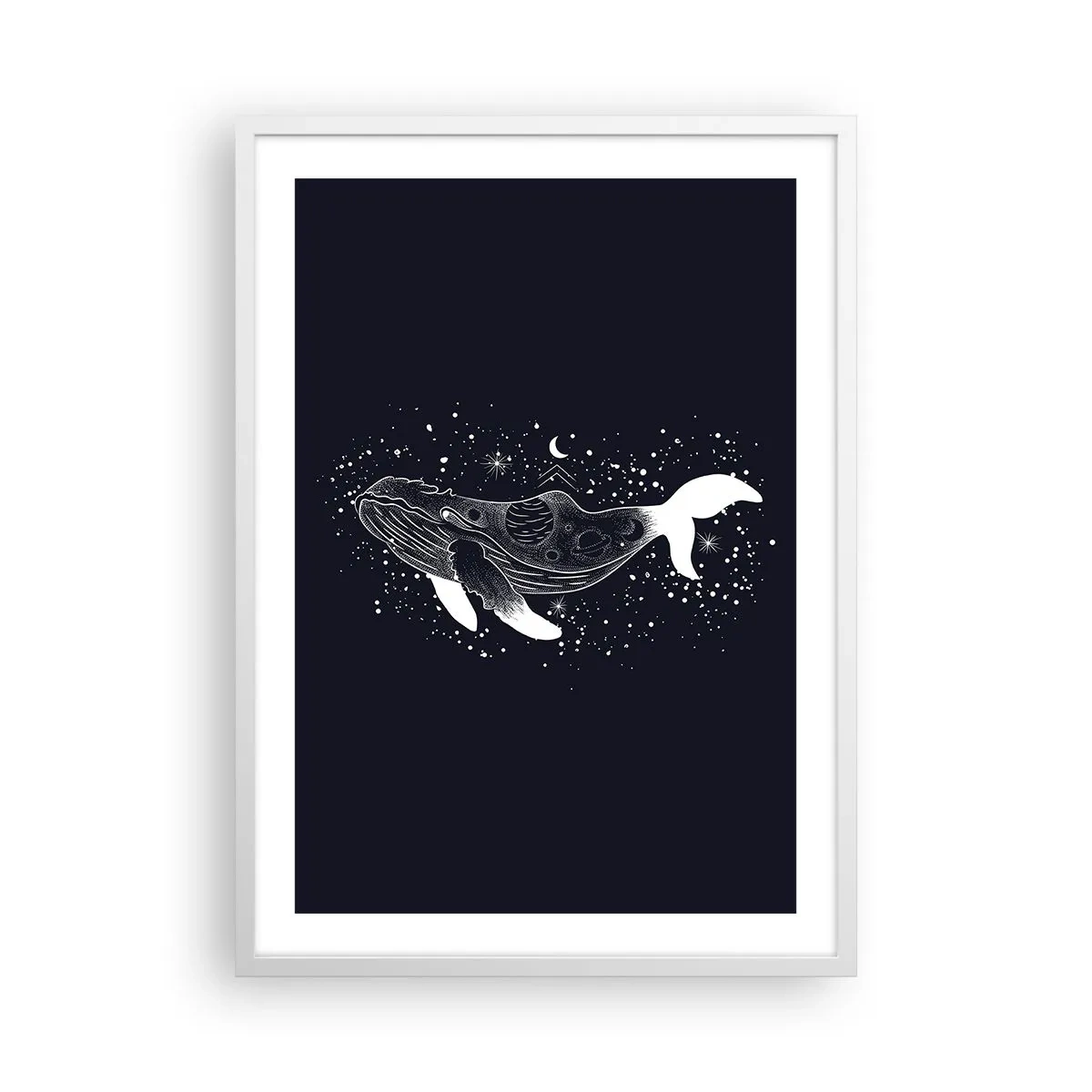 Plakat i hvid ramme - I universets ocean - 50x70 cm