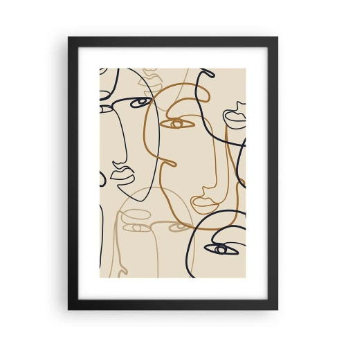 Plakat i sort ramme - Portræt ganget med hinanden - 30x40 cm