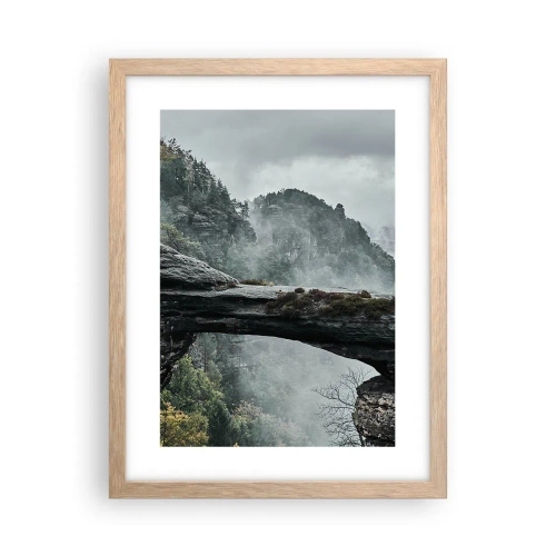 Plakat i ramme af lyst egetræ - Eventyret er ved at begynde - 30x40 cm