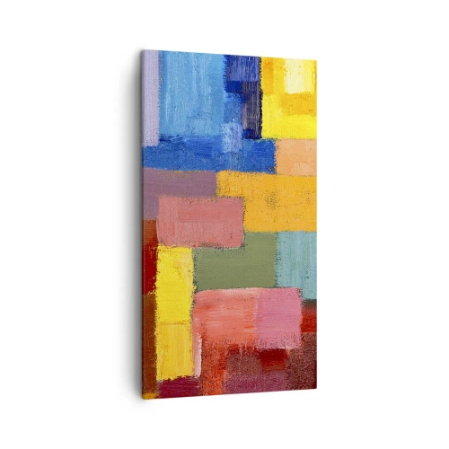 Lærredstryk - Billede på lærred - Hver især forskellige, alle farverige - 45x80 cm