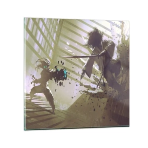Billede på glas - Og du kan være en samurai - 30x30 cm