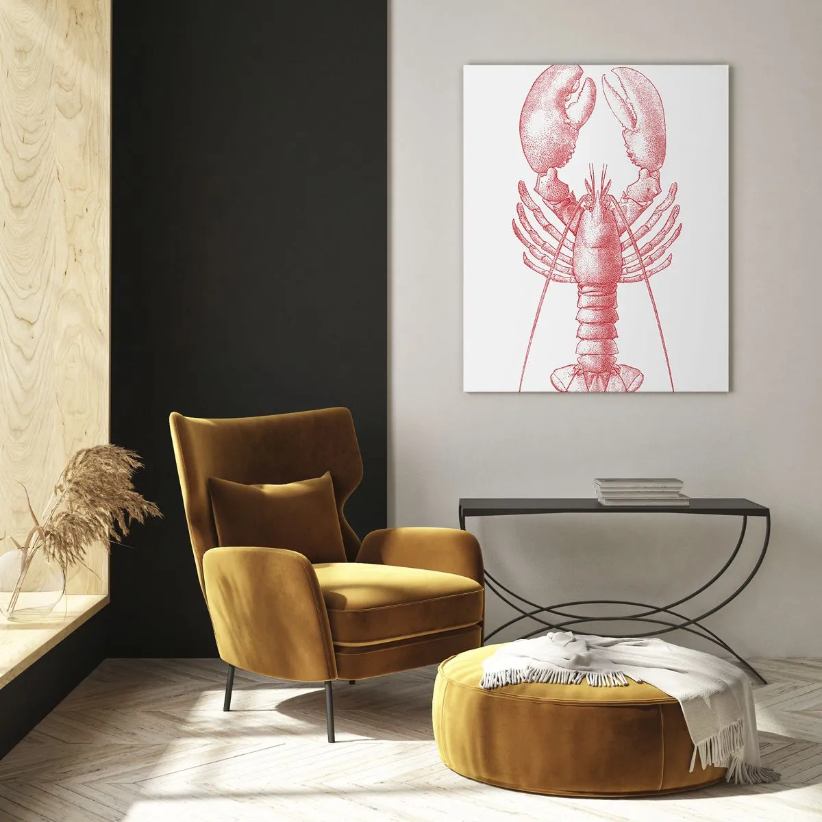 Billede på glas - Hummer, der er Homer værdig - 50x70 cm
