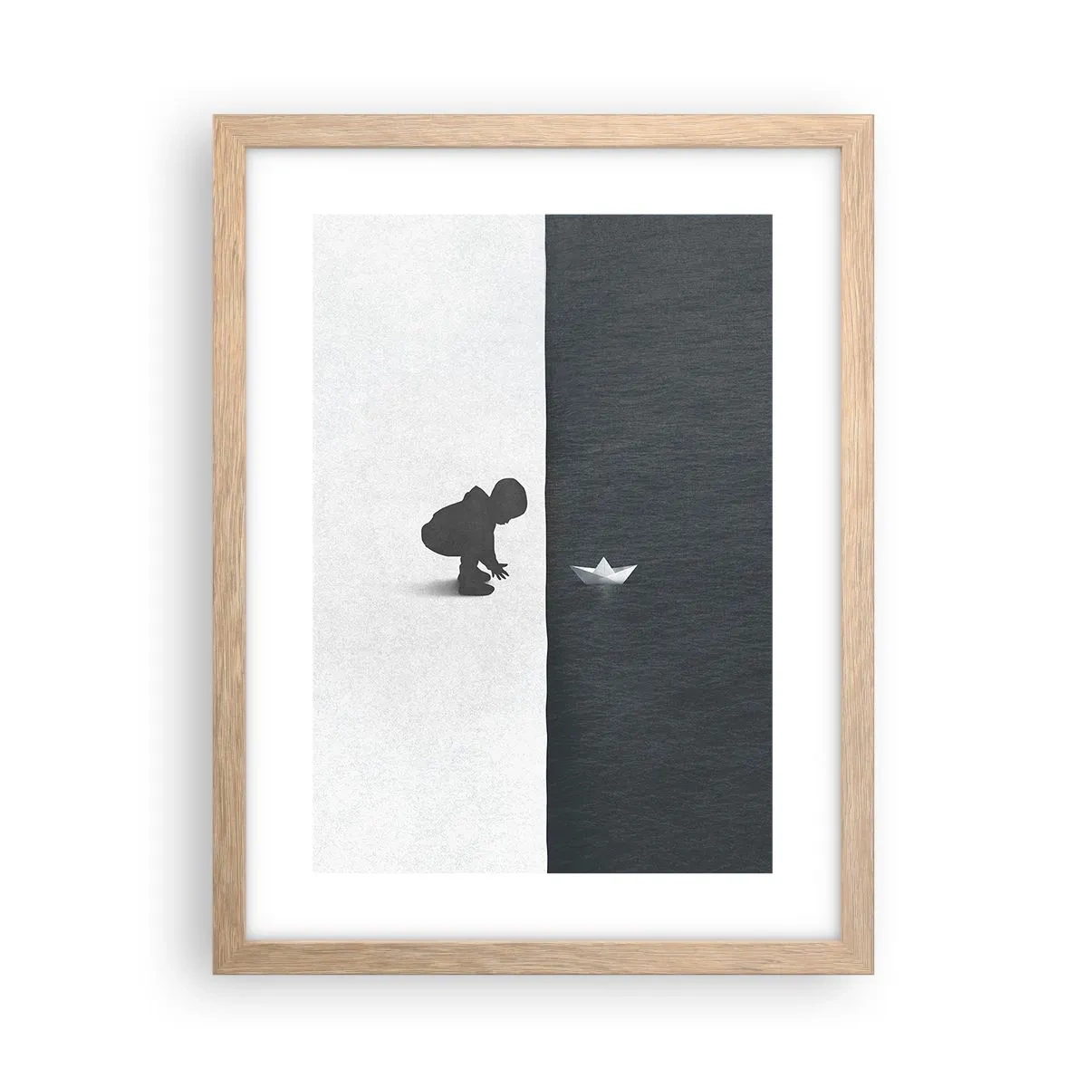 Plakat i ramme af lyst egetræ - Stor ekspedition - 30x40 cm