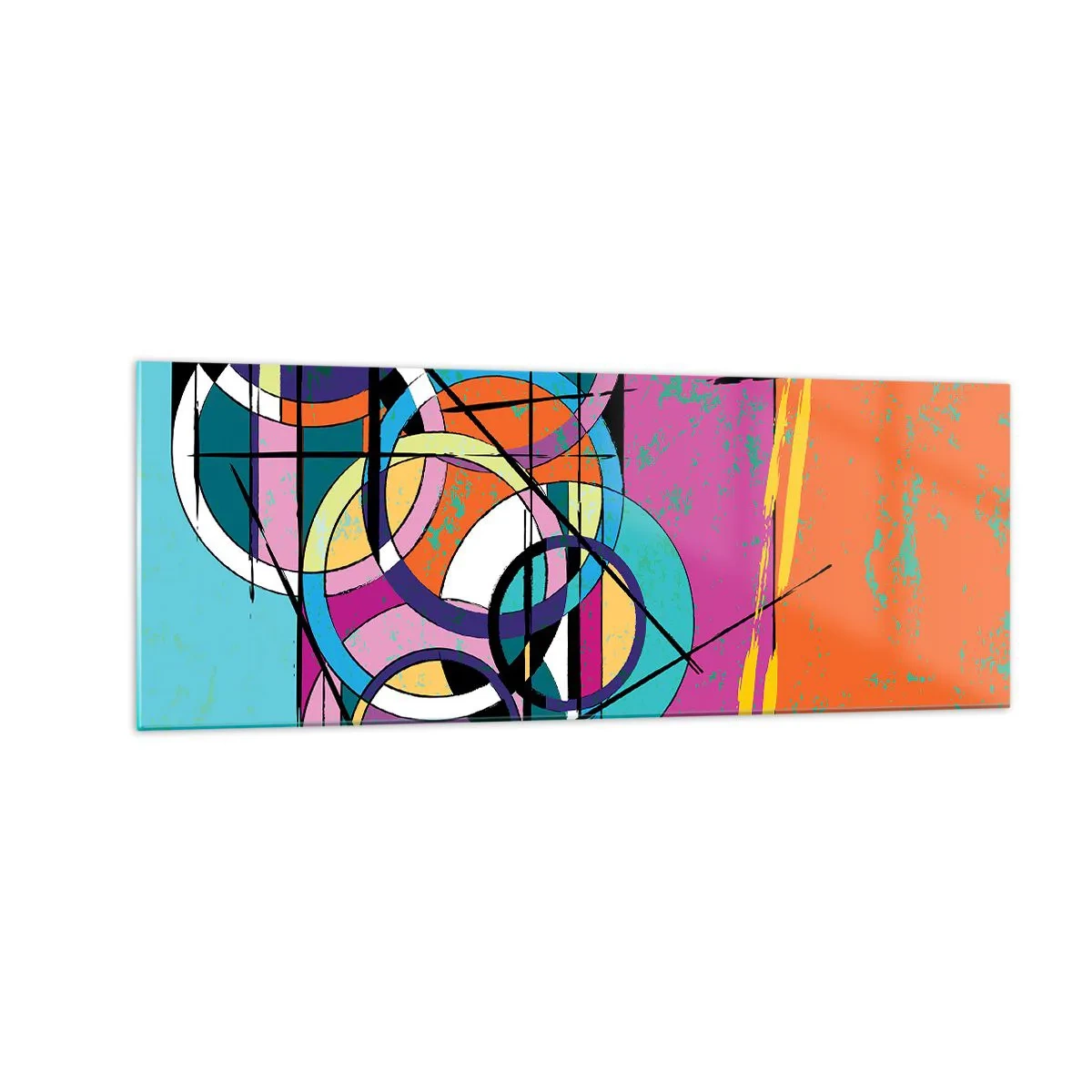 Billede på glas - Hjul for hjul - 140x50 cm