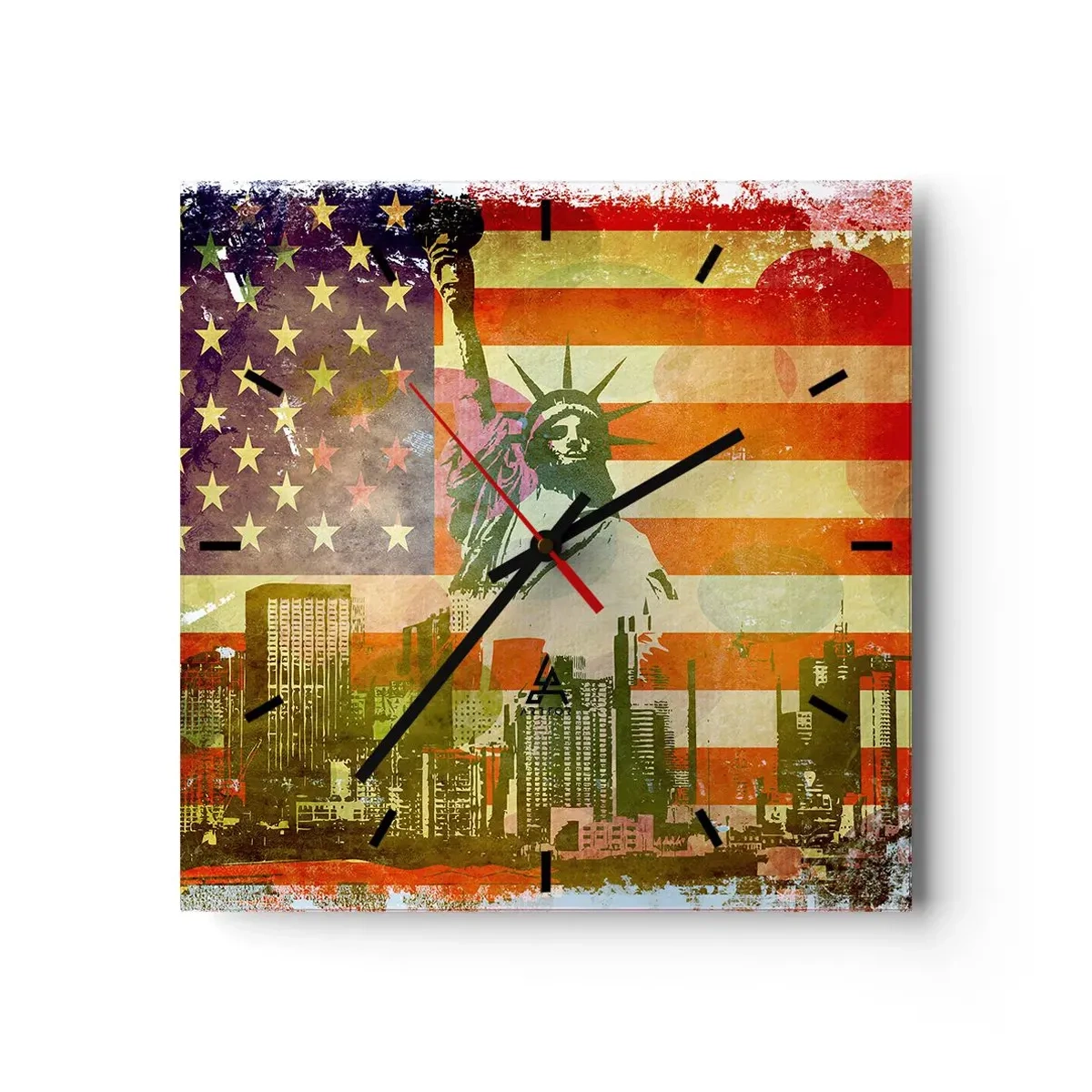Vægur, Uret - Viva America! - 40x40 cm
