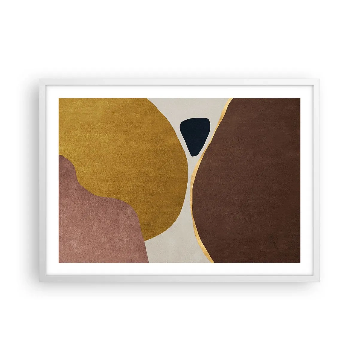 Plakat i hvid ramme - Abstraktion - et sted i rummet - 70x50 cm