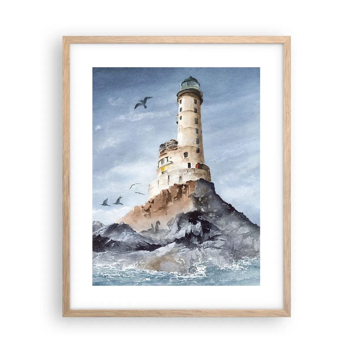 Plakat i ramme af lyst egetræ - Uovervindelig - 40x50 cm