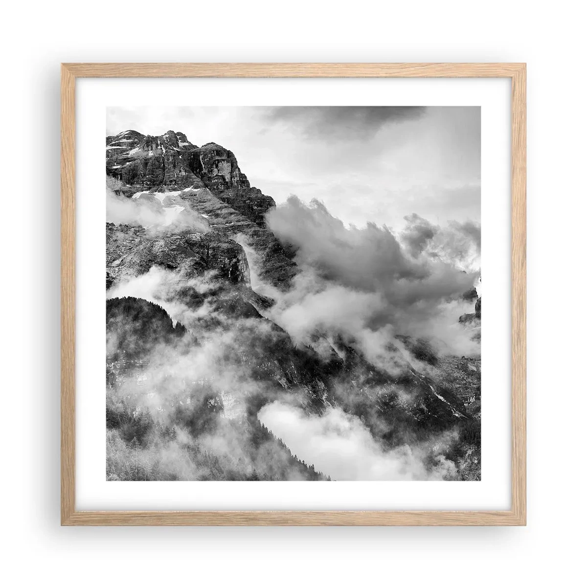 Plakat i ramme af lyst egetræ - Smukt og grusomt - 50x50 cm
