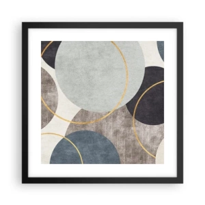 Plakat i sort ramme - Hjul efter hjul - 40x40 cm