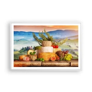 Plakat i hvid ramme - Italiensk livsglæde - 91x61 cm