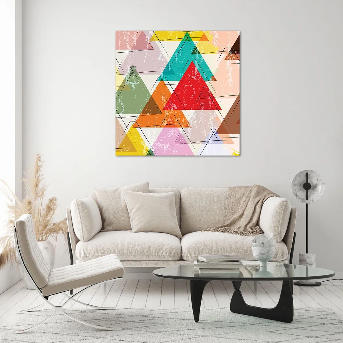 Billede på glas - Tre og tre - 70x70 cm