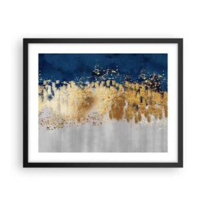 Plakat i sort ramme - Moderne komposition med gnist - 50x40 cm