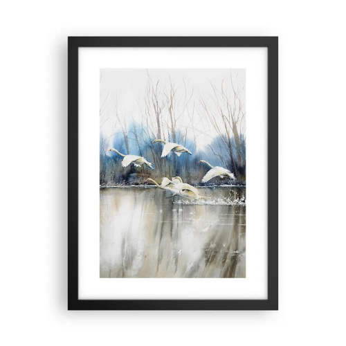 Plakat i sort ramme - Som i en fortælling om vilde svaner - 30x40 cm