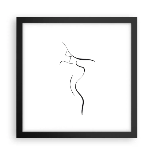 Plakat i sort ramme - Flygtig som en bølge - 30x30 cm