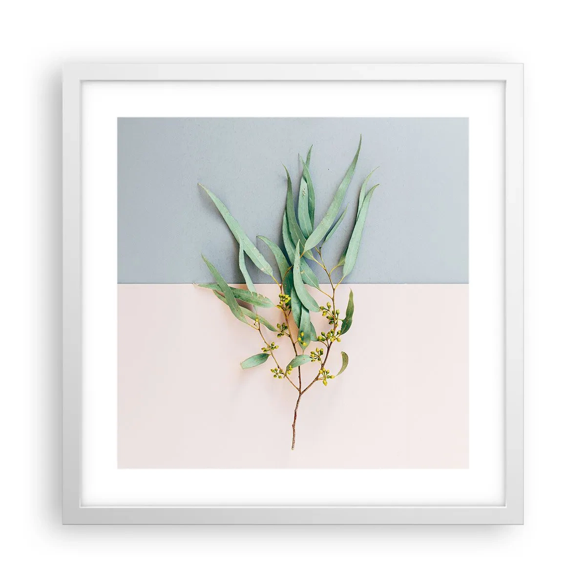 Plakat i hvid ramme - Pastelfarvernes subtilitet - 40x40 cm
