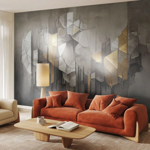 Fototapet Premium Canvas - Komposition lavet af is og lys - Abstraktion, Stykke, Art Deco - 450x315 cm