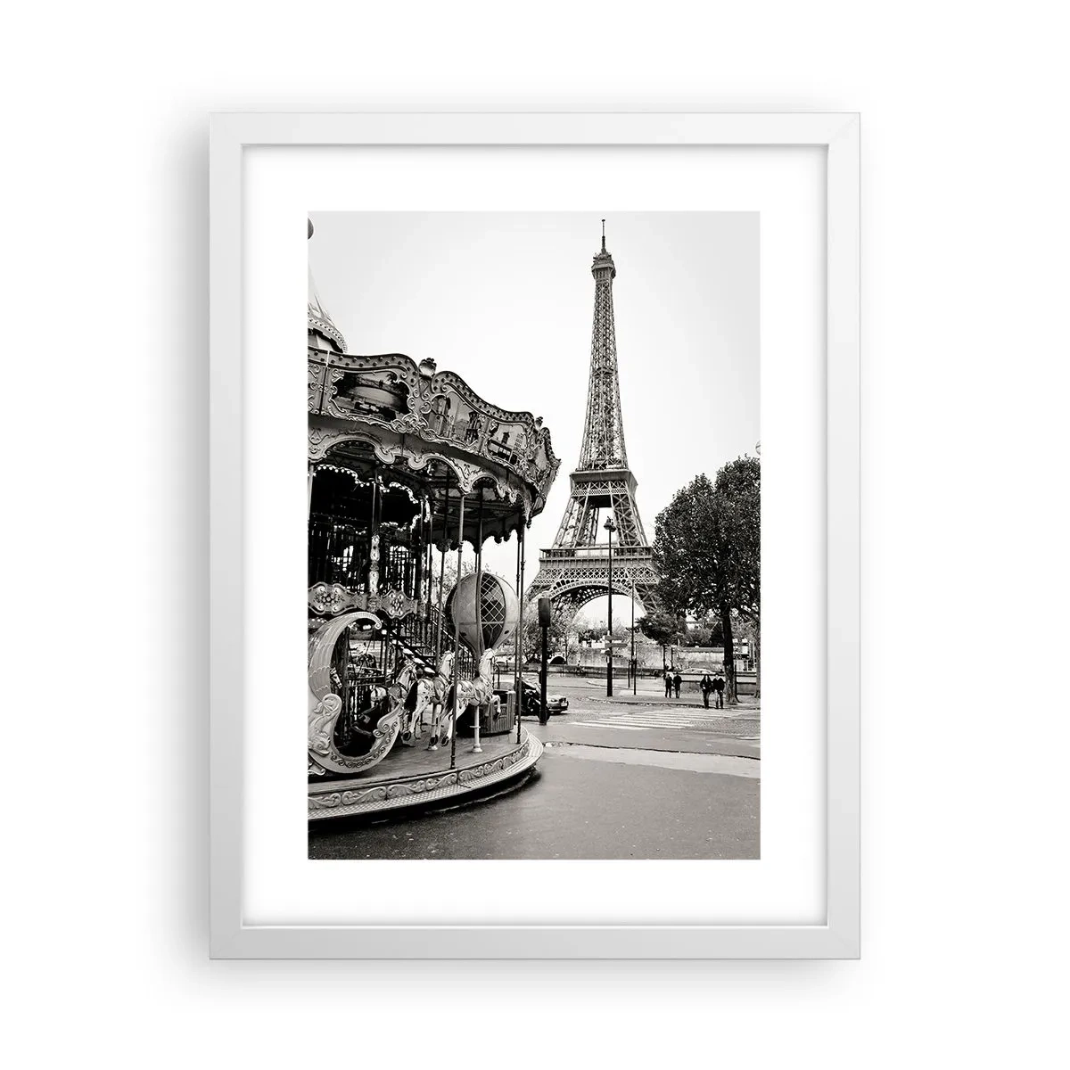 Plakat i hvid ramme - Når der gælder sjov, er det kun i Paris - 30x40 cm