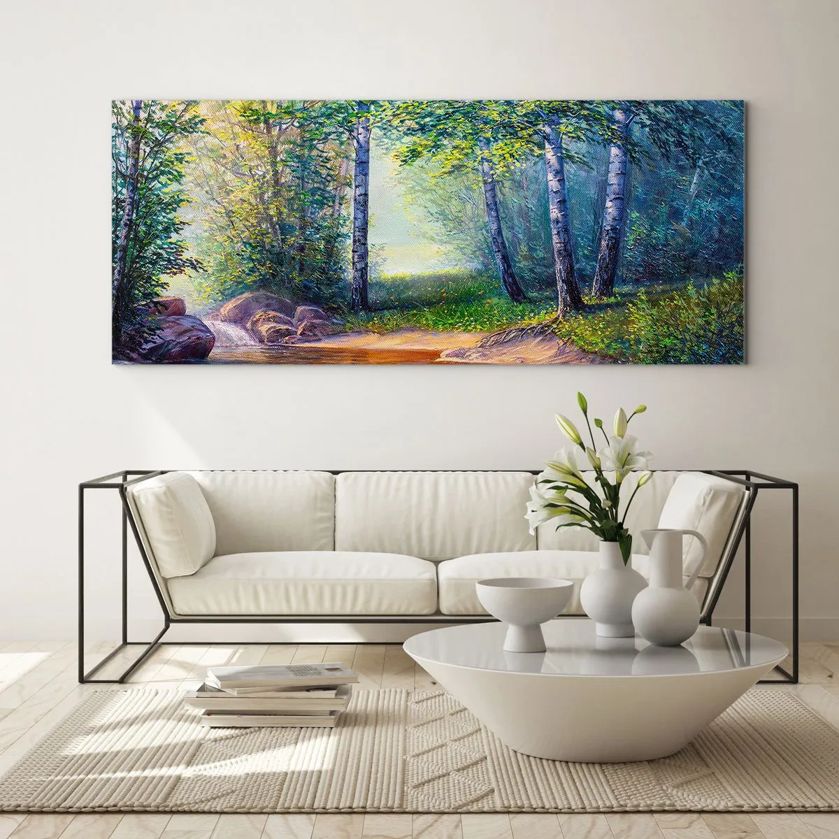 Billede på glas - Idylliske omgivelser - 120x50 cm
