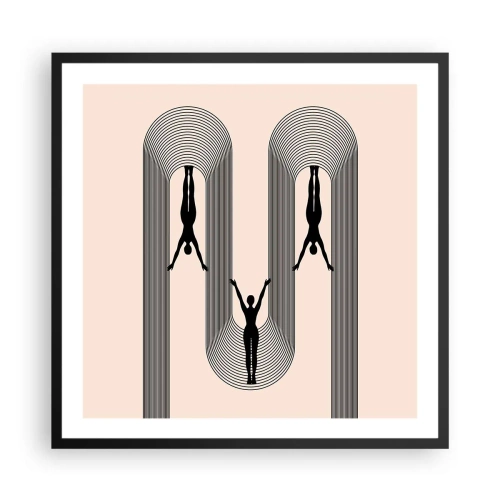 Plakat i sort ramme - På hovedet nedad - 60x60 cm