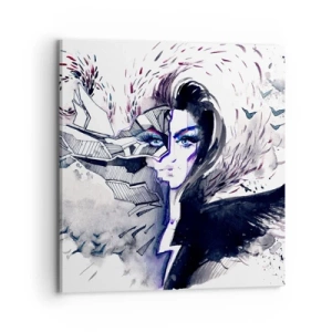 Lærredstryk - Billede på lærred - Dæmonisk og smuk - 70x70 cm