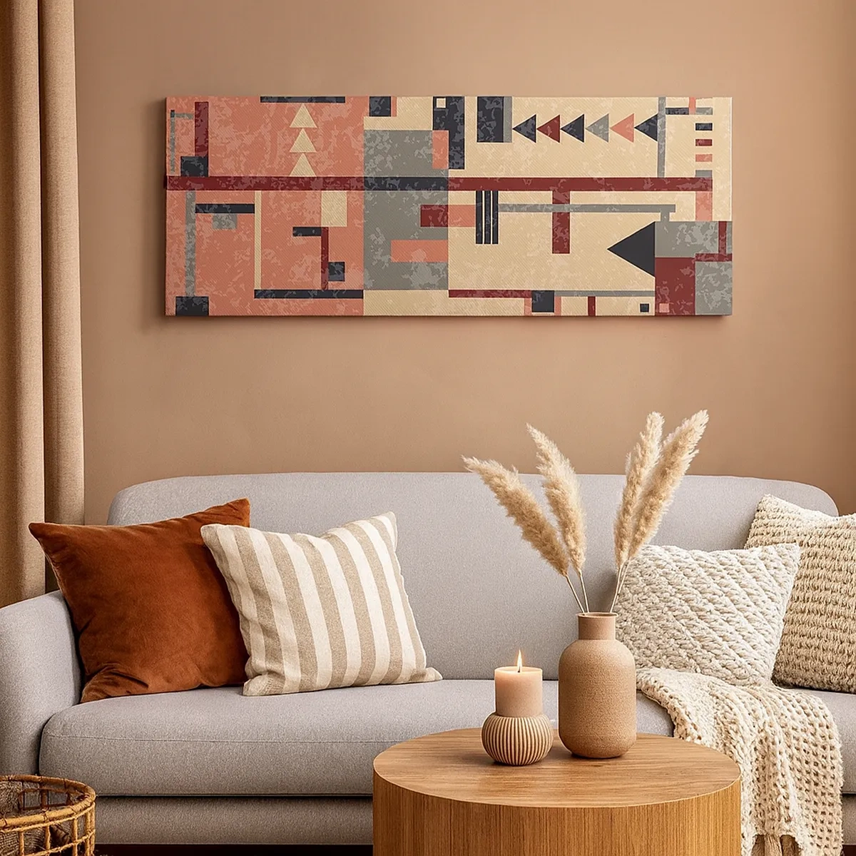 Lærredstryk - Billede på lærred - Kombination af vertikaler og niveauer - 30x30 cm