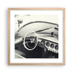 Plakat i ramme af lyst egetræ - Vejr for de rige - 40x40 cm