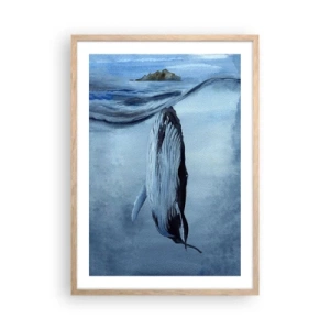 Plakat i ramme af lyst egetræ - To verdener i nord - 50x70 cm