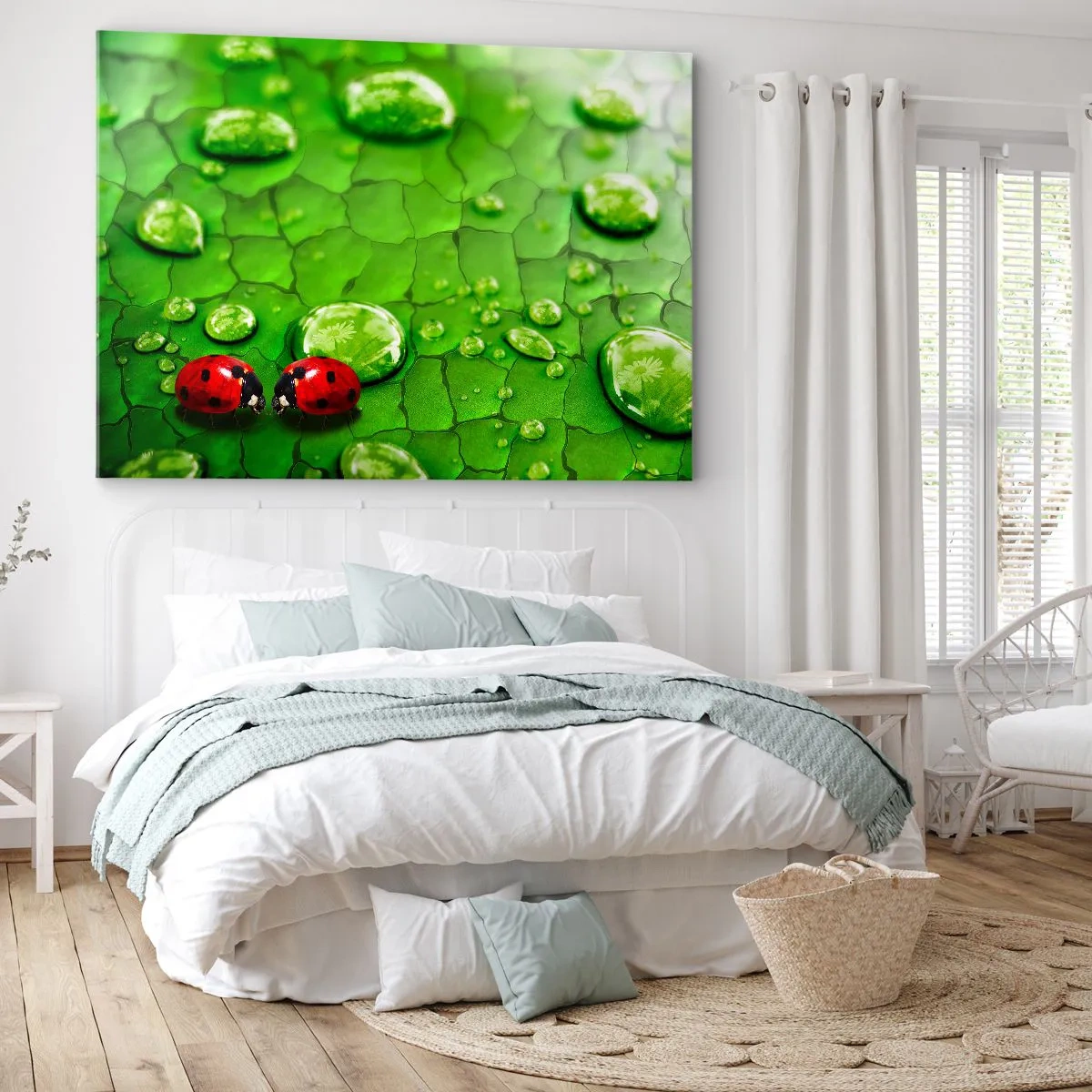 Lærredstryk - Billede på lærred - Møde i det grønne - 120x80 cm