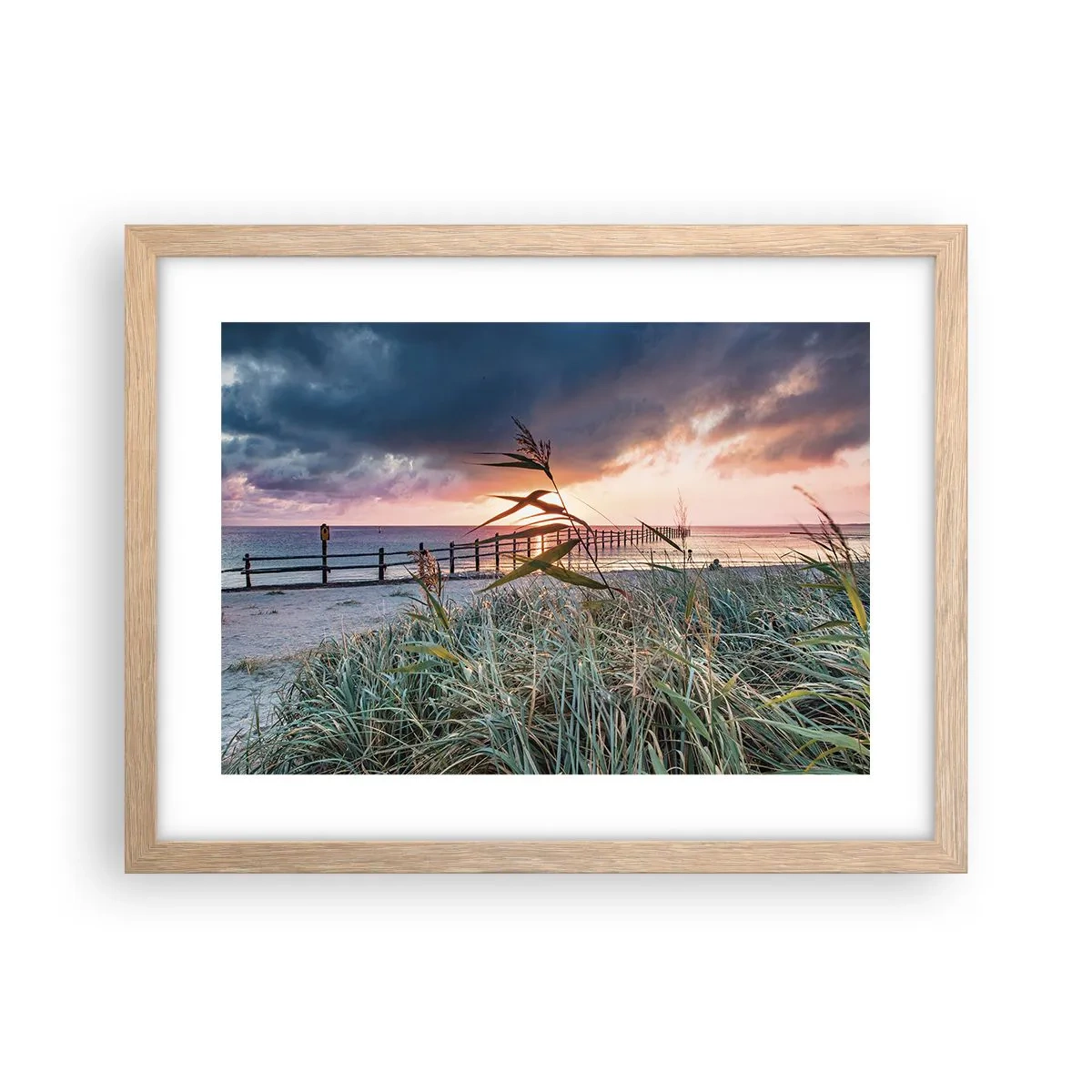 Plakat i ramme af lyst egetræ - Ikke passerer med vinden - 40x30 cm