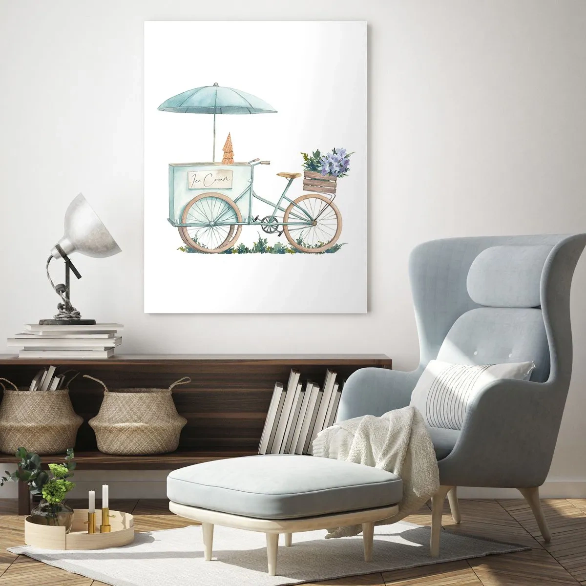 Billede på glas - Sødt minde om sommeren - 50x70 cm