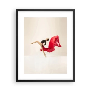 Plakat i sort ramme - Rød og sort - 40x50 cm