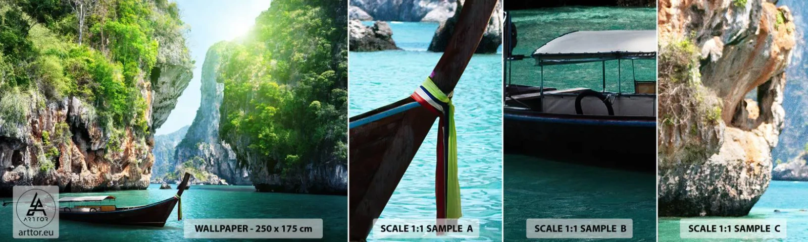 Fototapet Prøve Standard Eco - En invitation til en eksotisk rejse - Landskab, Thailand, Hav - 100x30 cm