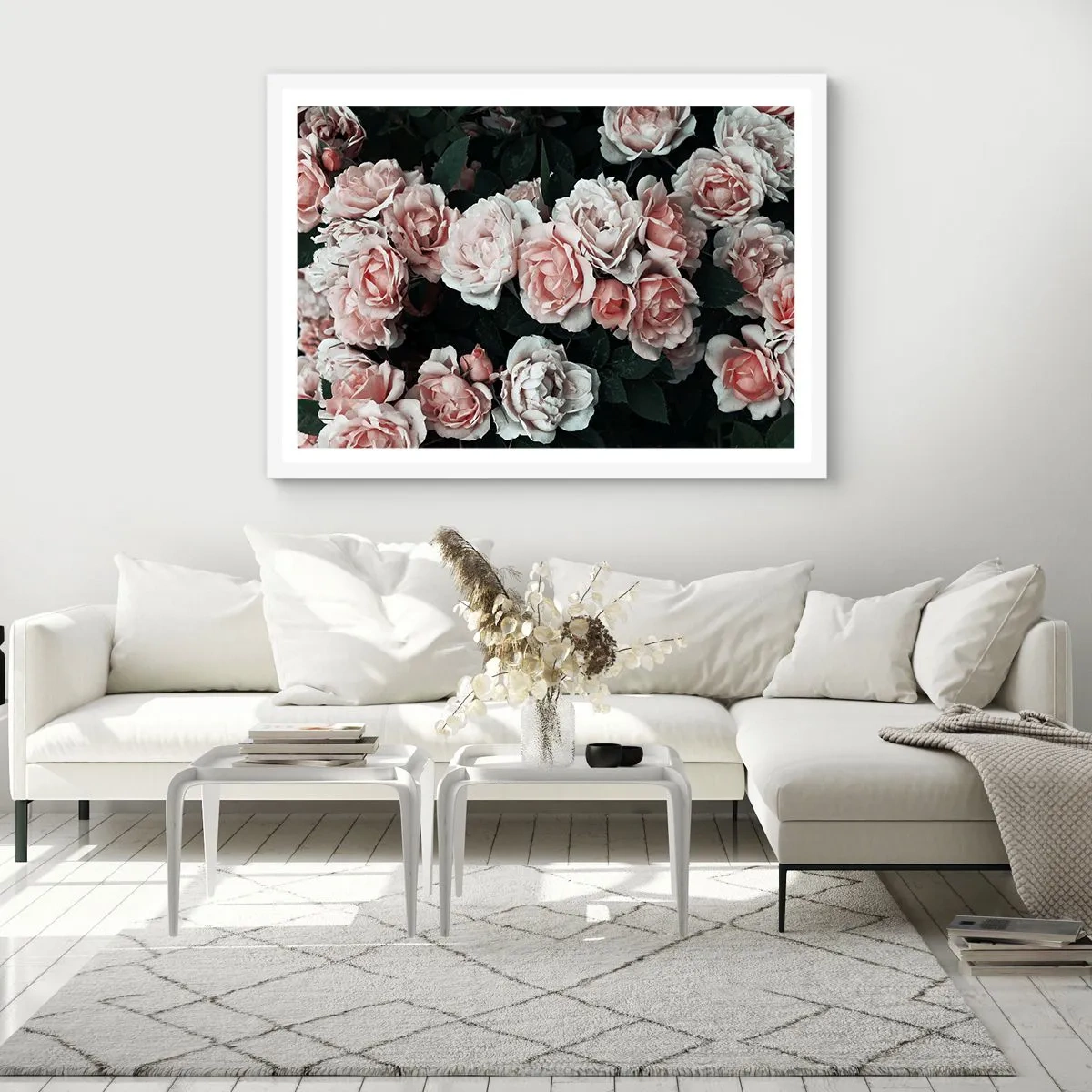 Plakat i hvid ramme - Lyserød ansamble - 40x30 cm
