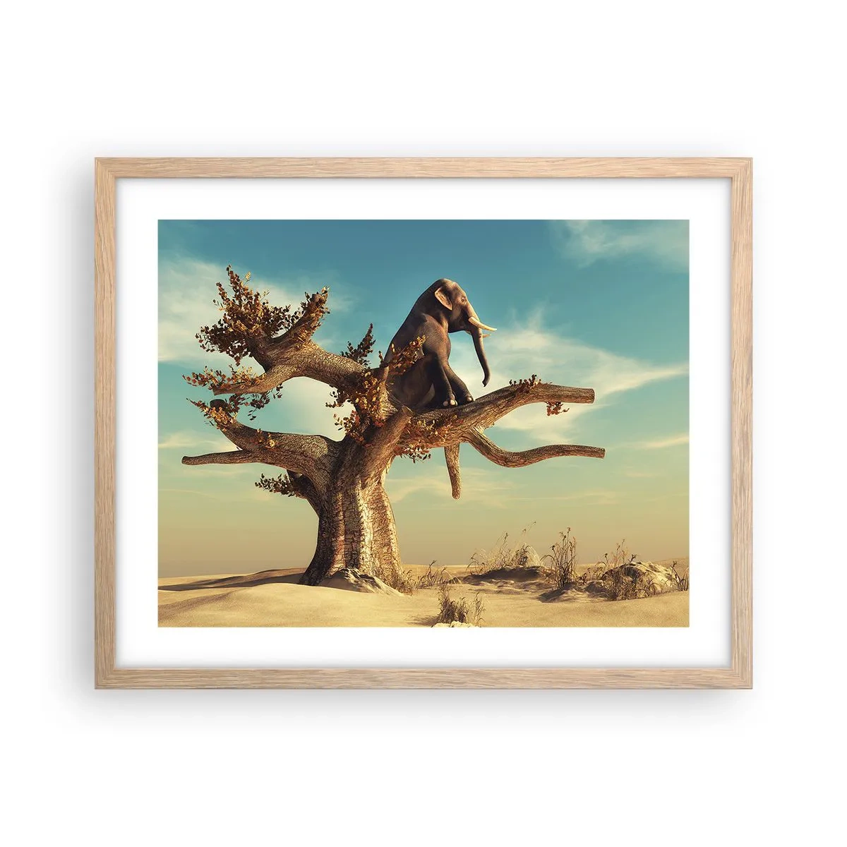 Plakat i ramme af lyst egetræ - Et nyt synspunkt - 50x40 cm