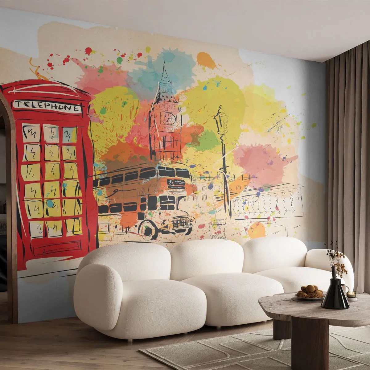 Fototapet Standard Eco - En by med variation - By, London, Abstraktion - 200x140 cm