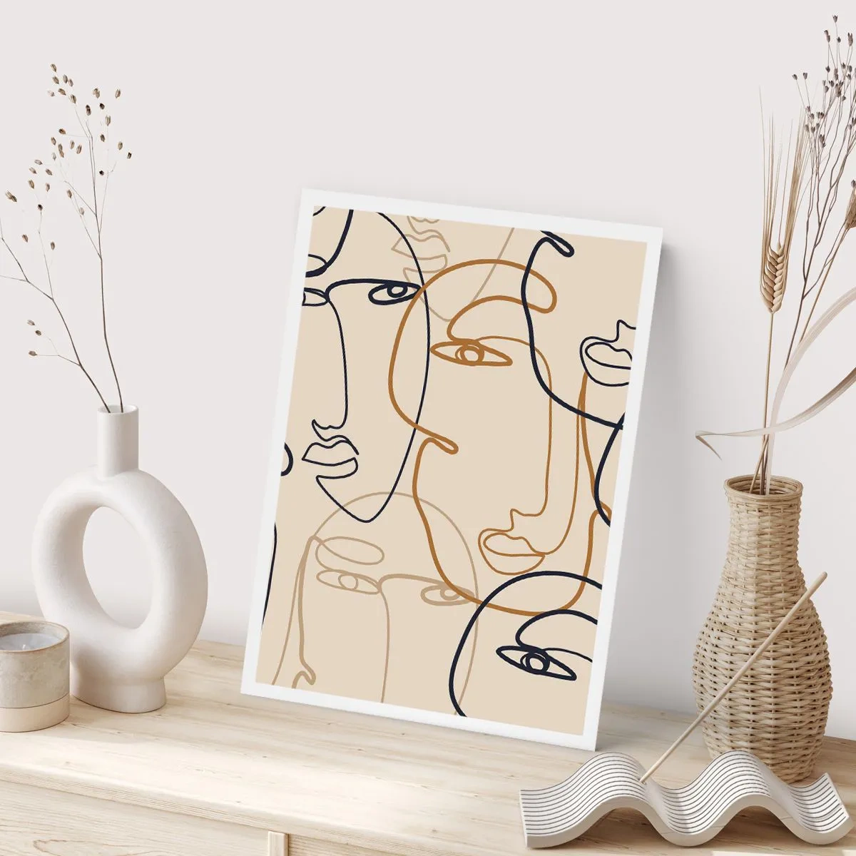 Plakat - Portræt ganget med hinanden - 61x91 cm