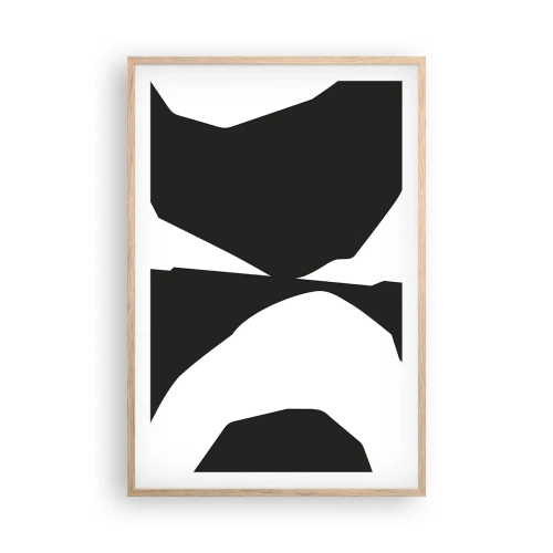 Plakat i ramme af lyst egetræ - Positiv-negativ - 61x91 cm