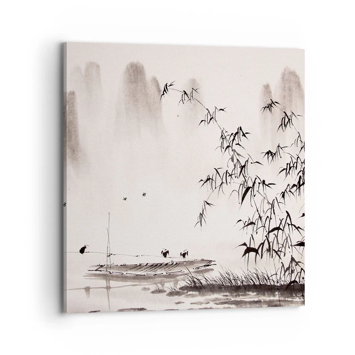Lærredstryk - Billede på lærred - Stilhed i rismarkerne - 70x70 cm